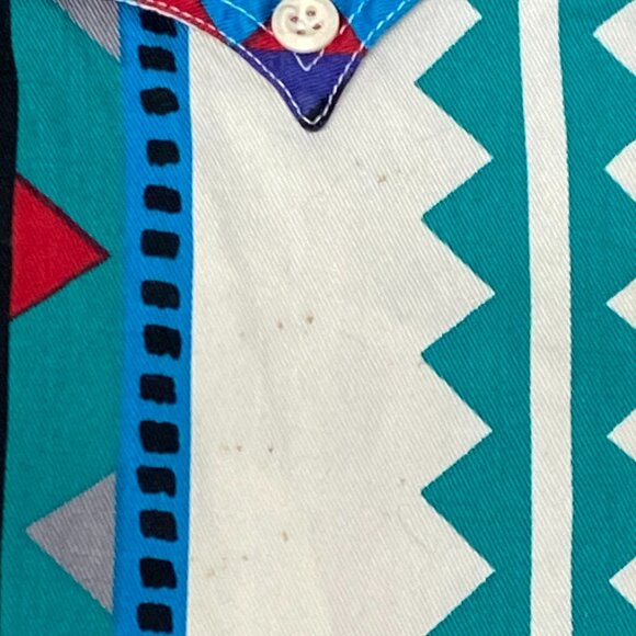 Saddlebrook Western Wear Long Sleeve Diamond Stripe Aztec Design Cowboy Shirt 2X - Picture 14 of 14